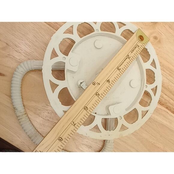 Vintage homeco interiors, wall hanging towel rack , plastic ,white faux wicker - Picture 4 of 7